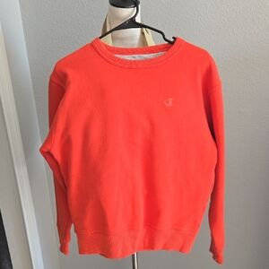 Champion Women's Bright Orange Crew Neck Sweatshirt